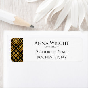 Luxury Black Gold Modern Return Address Label