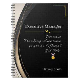 Luxury Black & Gold Personalised Notebook
