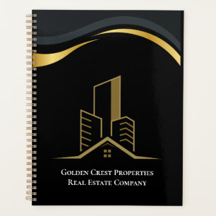 Luxury Black & Gold Personalised Real Estate Planner