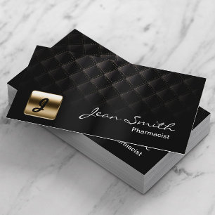 Luxury Black & Gold Pharmacist Business Card