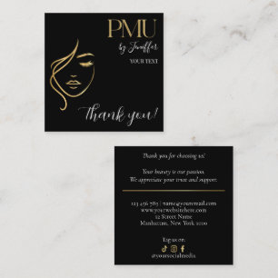 Luxury Black & Gold PMU Thank you Card