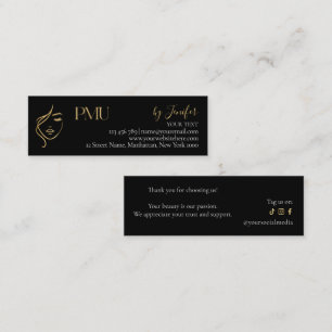 Luxury Black & Gold PMU Thank you Card