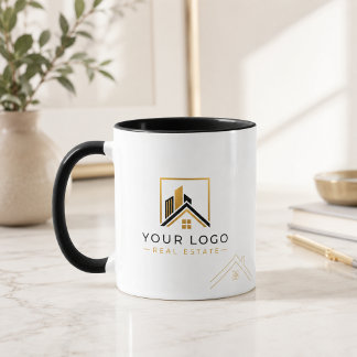 Luxury Black Gold Real Estate Logo Mug