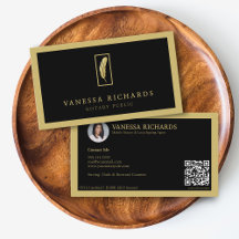 Luxury Black & Gold Scannable QR Mobile Notary