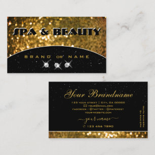 Luxury Black Gold Sparkle Glitter Stylish Elegant Business Card