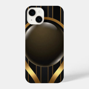 Luxury Black & Gold Striped iPhone 16 Case   Gloss