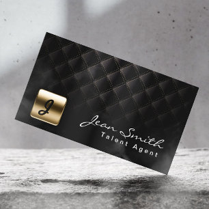 Luxury Black & Gold Talent Agent Business Card