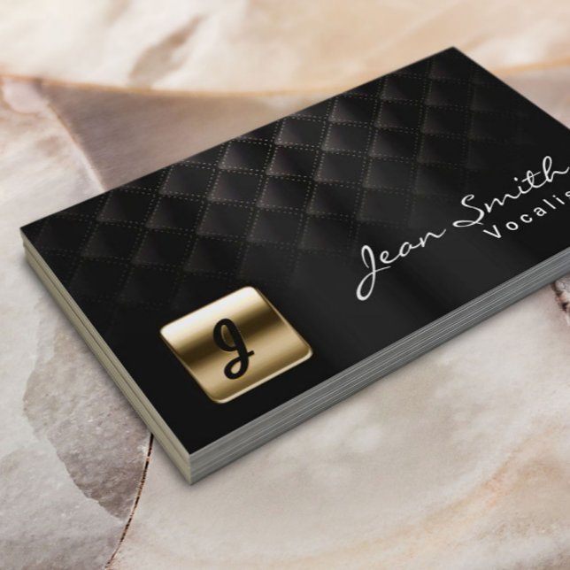 Luxury Black & Gold Vocalist Musician Business Card (Creator Uploaded)