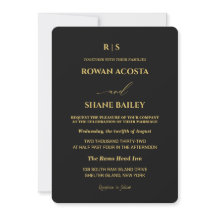 Luxury Black & Gold Wedding Invitation