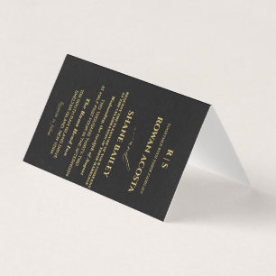 Luxury Black & Gold Wedding Invitation RSVP Card