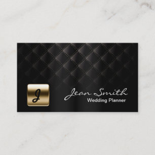 Luxury Black & Gold Wedding Planner Business Card