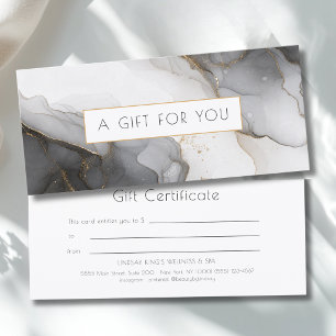 Luxury Black Grey Gold Marble Gift Certificate