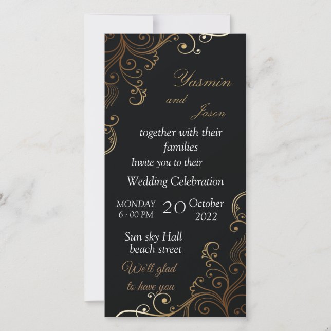 luxury  Black Invitation (Front)