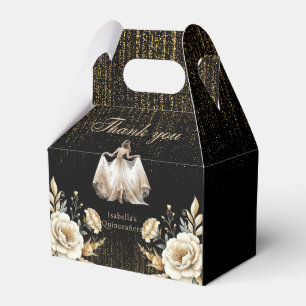 Luxury Black Ivory Gold Mexican Style Quinceañera Favour Box