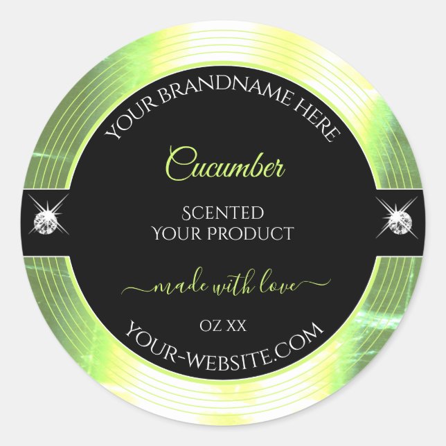 Luxury Black Light Green Brilliants Product Label (Front)