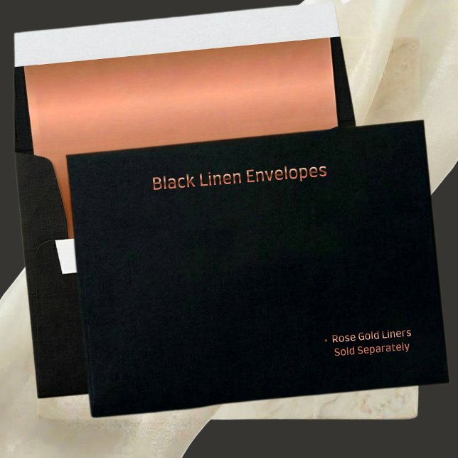 Luxury Black Linen 5x7 Invitation Envelope (Creator Uploaded)