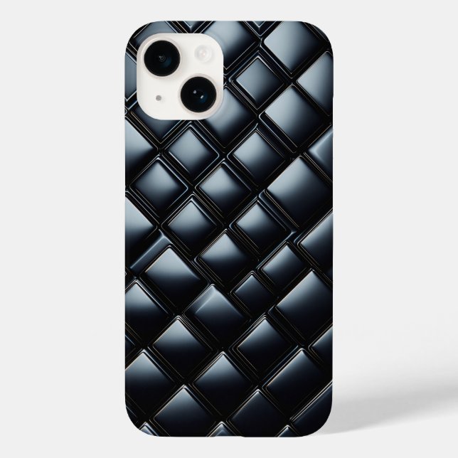 Luxury Black Metallic Diamond Phone Case - Sleek  (Back)