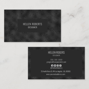 Luxury black monochromatic background square busin business card