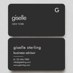 Luxury Black Monogram Business Card