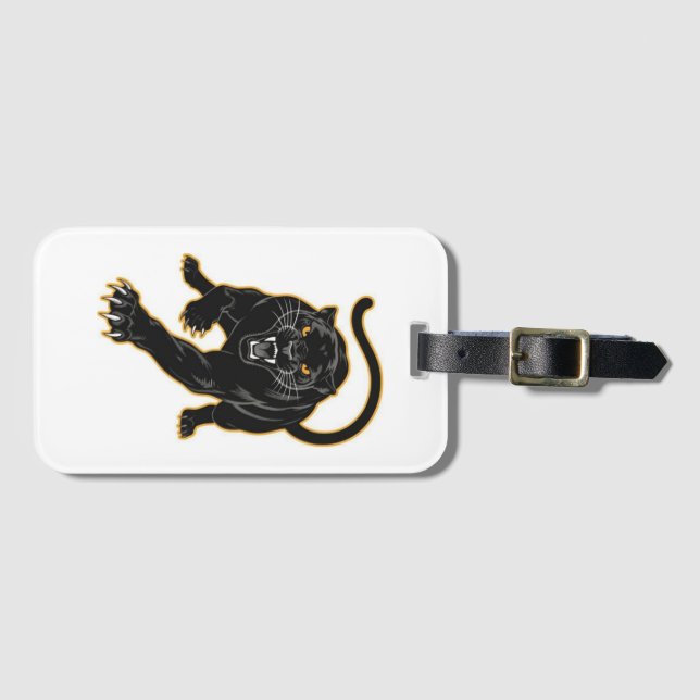 Luxury Black Panther Bag Tag (Front Horizontal)
