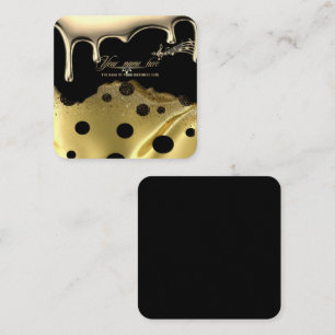 luxury black personalized musical notes square business card