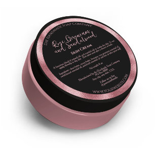 Luxury Black & Pink Cosmetics Jar Label