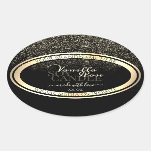 Luxury Black Product Packaging Labels Gold Frame