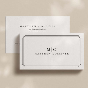Luxury Black Professional Monogram Business Card