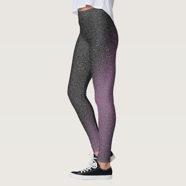 Luxury Black Purple Leggings (Left)