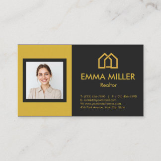 Luxury Black Realtor Real Estate Agent Photo Business Card