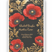 Luxury Black Red and Gold Floral Wedding 