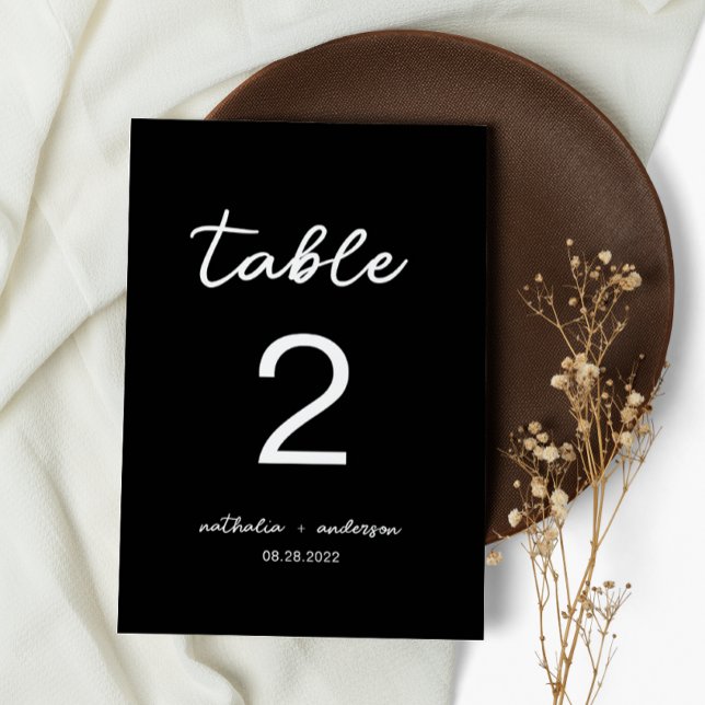Luxury Black Script Wedding Table Number (Creator Uploaded)