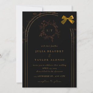 Luxury Black Tie Formal Invite with Gold Ribbon