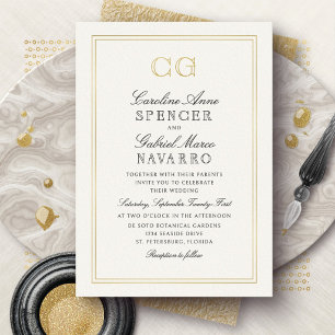 Luxury Black Tie Monogram Wedding