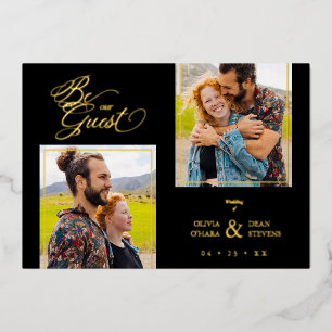 Luxury Black Trendy 2 Photos Real Golden
