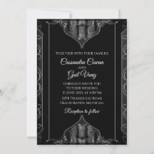 Luxury Black Wedding Invitation