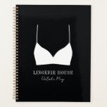 Luxury Black White Lingerie Boutique Logo Modern Planner<br><div class="desc">Luxury Black White Lingerie Boutique Logo design. Matching products can be found in Black White Lingerie Boutique collection.</div>