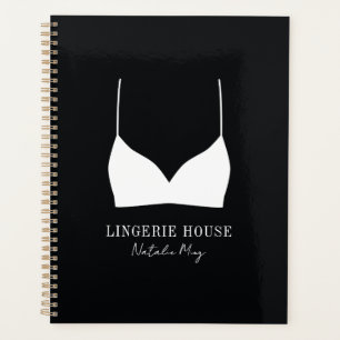 Luxury Black White Lingerie Boutique Logo Modern Planner