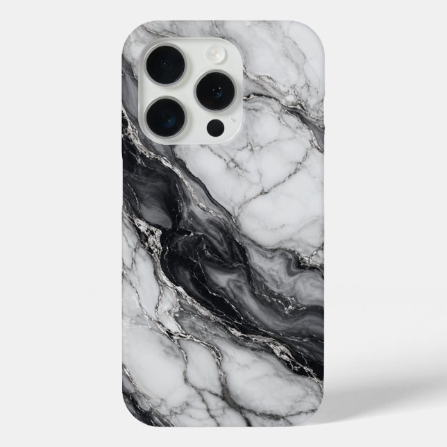 Luxury Black & White Marble Phone Case | Elegant M (Back)