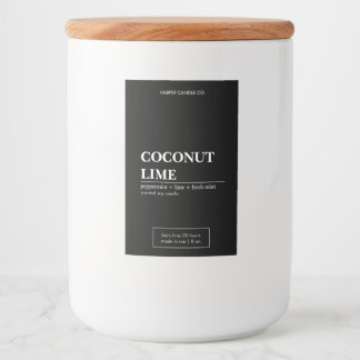 Luxury Black & White Matte Candle Label