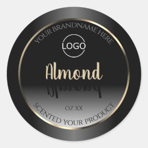 Luxury Black White Product Labels Gold Frame Logo