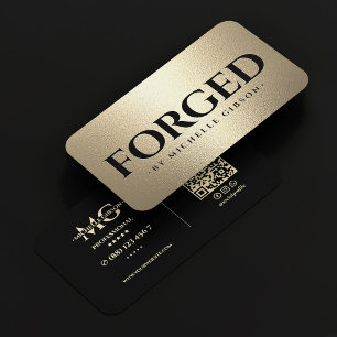 Luxury Blacksmith Welder Black Faux Gold Business Card