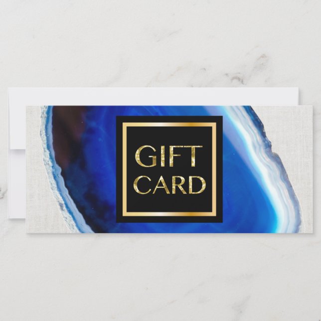 Luxury Blue Agate Stone Modern Gift Certificates (Front)