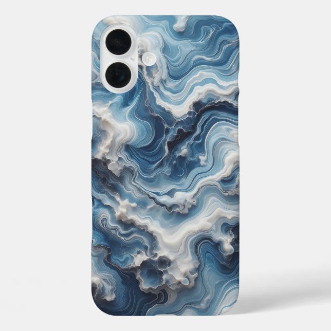 Luxury Blue and White Water Ripple Phone Case  (Back)