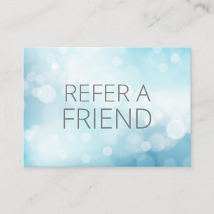 Luxury Blue  Bokeh Salon Spa Customer Referral Card