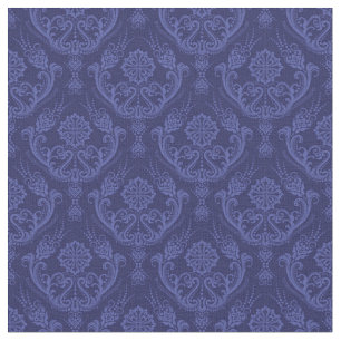 Luxury blue floral damask wallpaper fabric