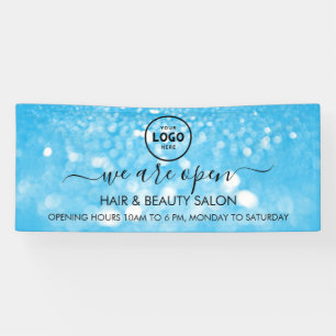 Luxury Blue Glitter Salon Supplies Banner