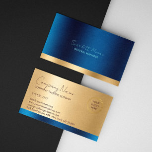 Luxury Blue & Gold Business Card