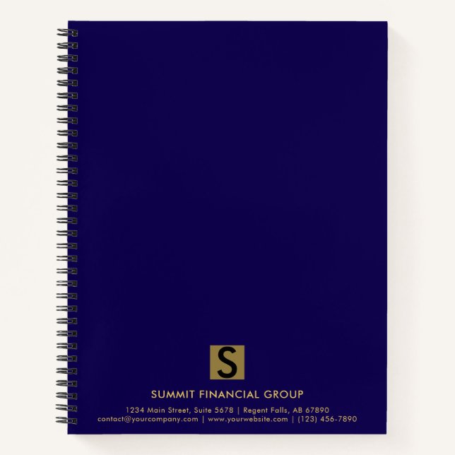 Luxury Blue Gold Professional Gift notebook (Front)