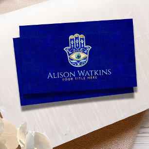 Luxury Blue Lapis Lazuli Hamsa Hand Ornament Business Card